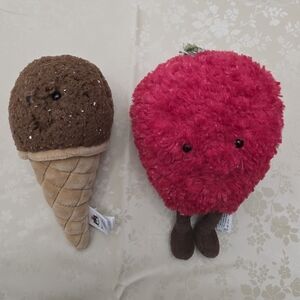 Jellycat Amuseables Red Strawberry and Irresistible Ice Cream Chocolate